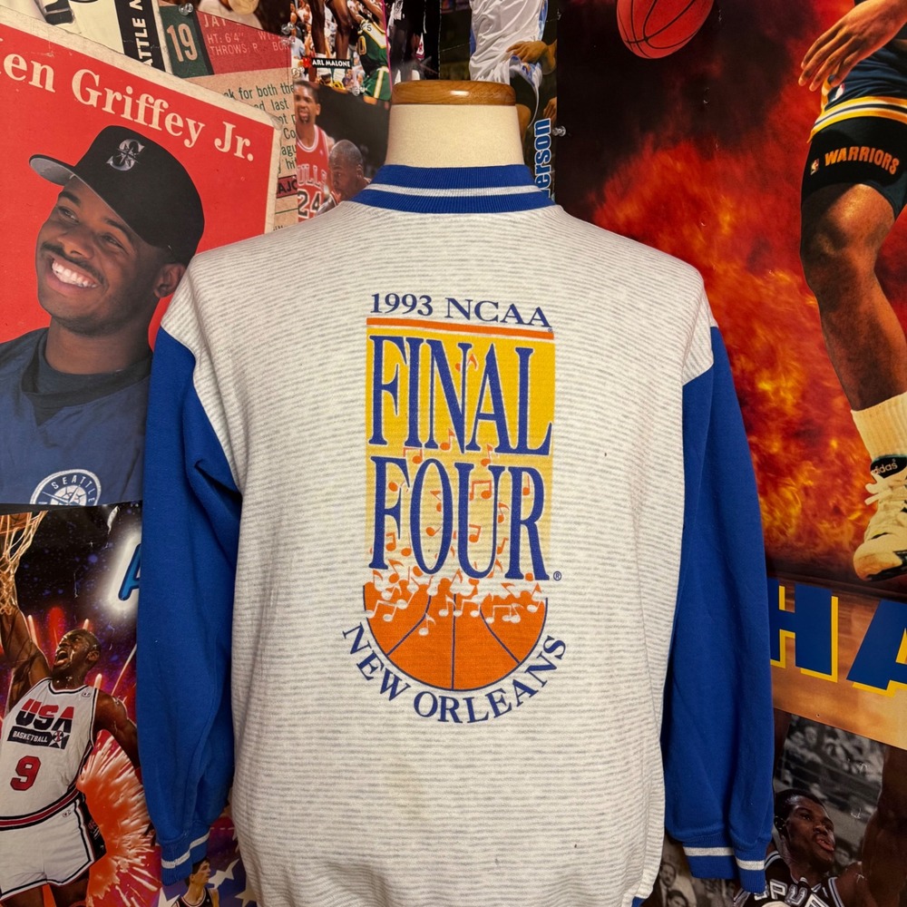 Vintage 1993 NCAA Final Four New‎ Orleans Sweatshirt Mens Gray Blue Sz Large